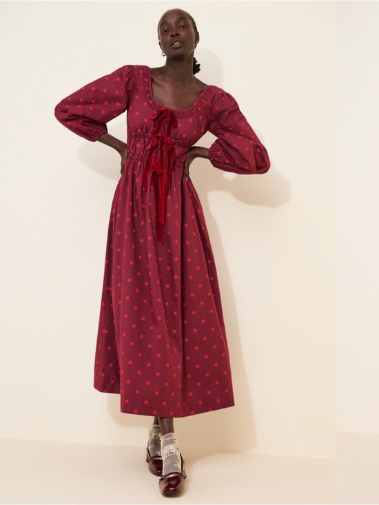 Damson Madder Dresses & Skirts - Damson Madder Dakota Bow Midi Dress, size UK 8 or US 4
